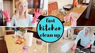FAST KITCHEN CLEAN UP | 15 MINUTE CLEANING | my quick cleaning tips