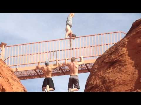 People Handstand Over Bridge  On A Cliff!! HD