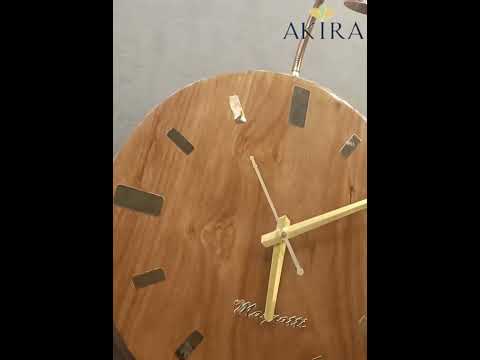 Akira wooden wall light clock