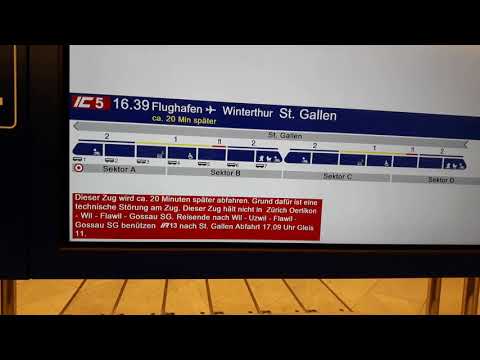 SBB Ansage vom IC5 in Zürich HB in Richtung St.Gallen.