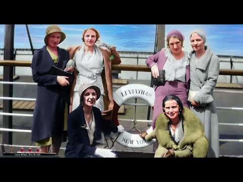 SS Vaterland and SS Leviathan digitally colored images