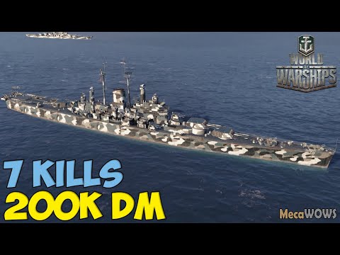 World of WarShips | Des Moines | 7 KILLS | 200K Damage - Replay Gameplay 4K 60 fps