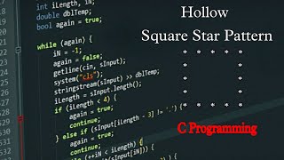 C Program to Print Hollow Square Star Pattern | C Programming | Hollow Pattern in C Program