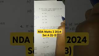 NDA Maths 2 2024 Paper Solution #nda2024preparation #mathspaper2 #mathspapersolution