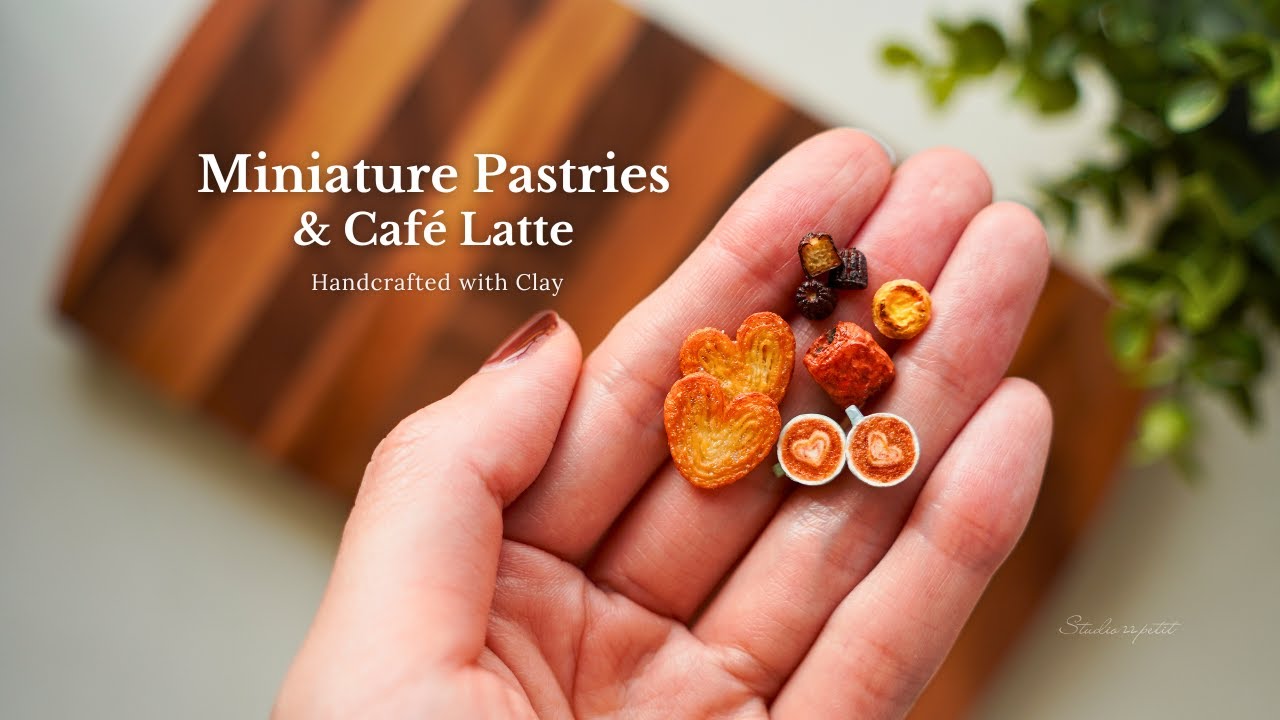 DIY - 粘土でつくる焼き菓子とカフェラテ - Miniature Pastries & Café Latte Created with Clay