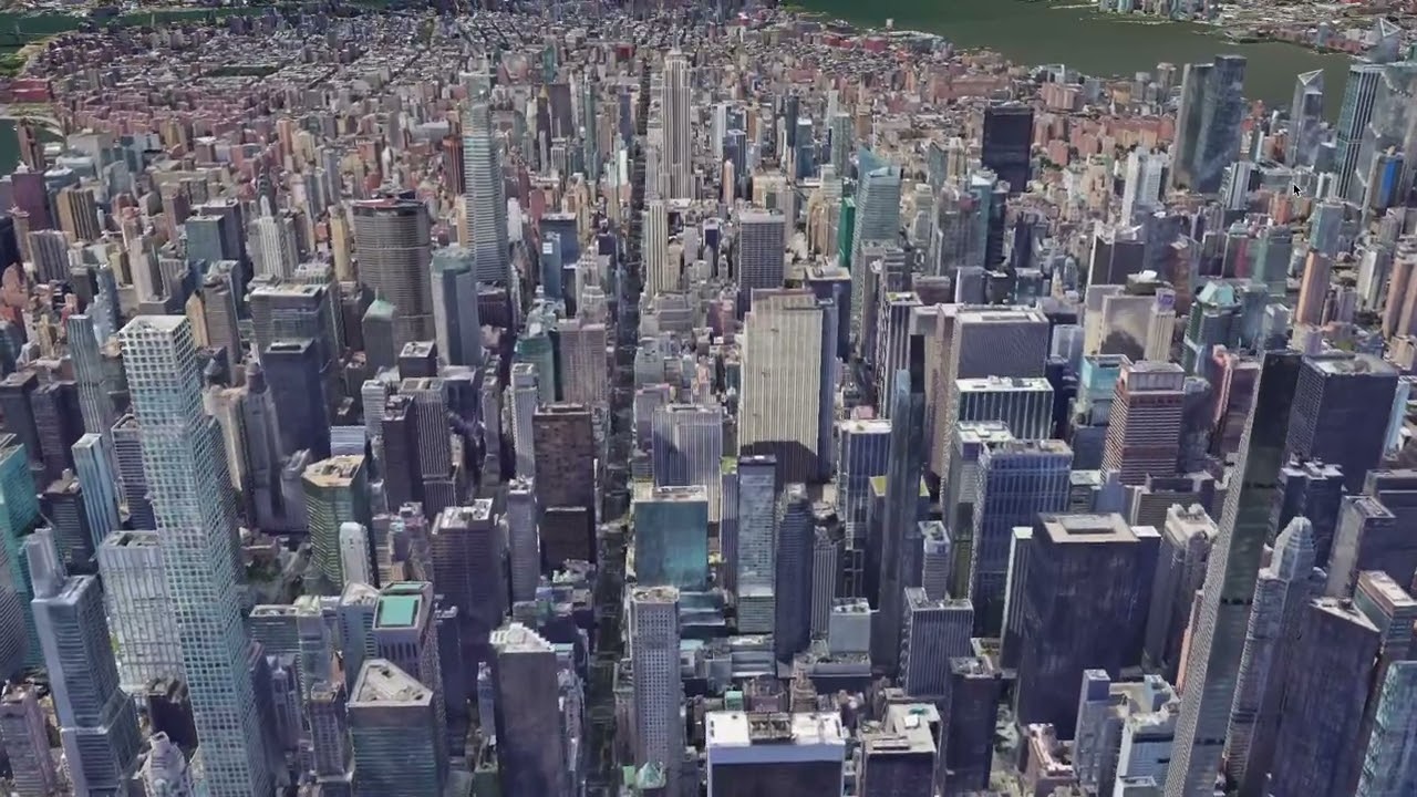 Video of photorealistic 3D Tiles of Central Park and New York City