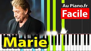 Johnny Hallyday Marie Piano Facile Cover Karaoké