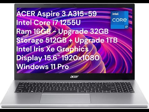 ACER Aspire 3 A315-59 - Unboxing - Disassembly - Ram & Ssd Upgrade