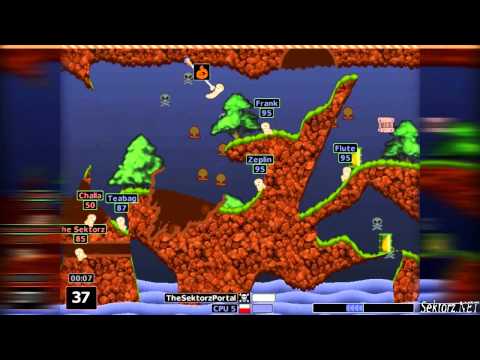 SektorzGaming :: Worms Armageddon (1999) :: GamePlay :: a 13 minute round