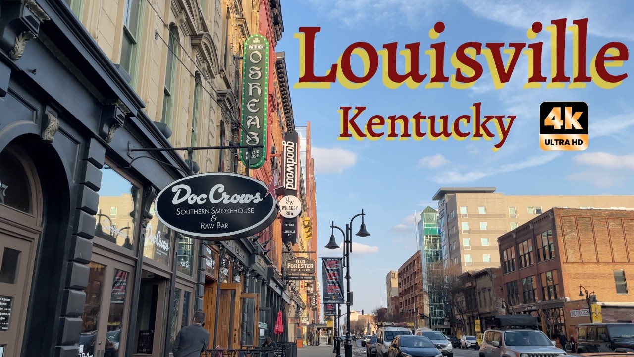 Immersive street-level walking tour through Louisville, KY, United States, showcasing authentic urban landscapes, local architecture, and the vibrant atmosphere of the city's neighborhoods