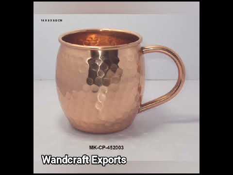 Wandcraft Exports Copper Surahi Pot With Copper Base Bedroom Bottle Carafe Metal Handicraft