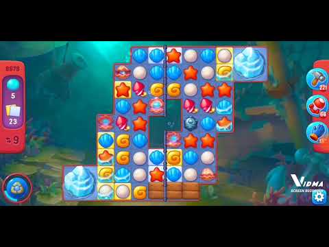 Fishdom. 8678 hard level no boosters and diamonds. 16 moves