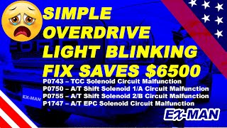 99-2000 Ford Excursion & Super Duty Easy fix for Blinking Overdrive Light & Transmission Malfunction