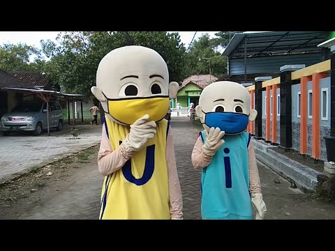 🔴 Penting Pakai Masker - Jadi Perhatian Banyak Orang Upin & Ipin Badut Pakai Masker 🌈 Keliling RT Video