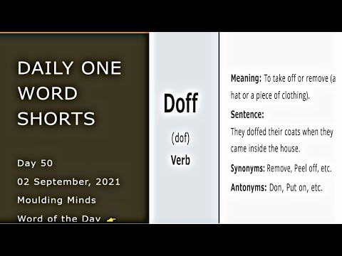 Daily One Word Shorts | Day 50 | 02 September 2021 | Doff | Meaning | Pronunciation | Synonyms...