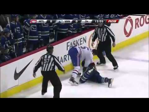 Brad Staubitz v Zack Kassian : Montreal Canadiens v Vancouver Canucks : March 10 2012