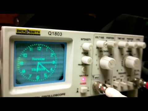 Dutchtronix Scope Clock (AVR CRT Clock for X Y Oscilloscopes!)