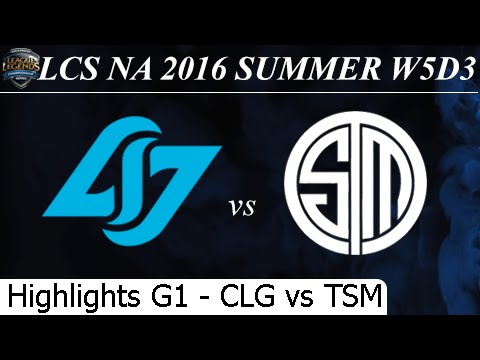 CLG vs TSM Game 1 Highlights 03/07/2016 LCS NA Summer 2016 W5D3M7 Counter Logic Gaming Team Solomid