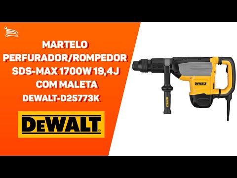 Martelo Perfurador Rompedor Eletropneumático SDS Max 19,4J 1700W  com Maleta - Video