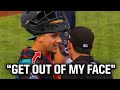 Catcher tells the umpire to get out of his face, a breakdown