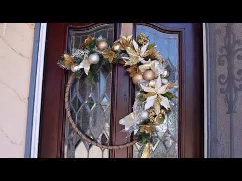 How To Make A Glam Christmas Wreath (easy decor ideas for christmas) Video
