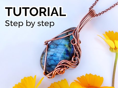 DIY jewelry making / wire wrap pendant tutorial / swirl necklace / wire work / easy jewelry tutorial