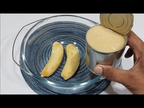 Mix 2-Bananas with condensed milk in just 5-minutes! most delicious banana recipe I have ever tasted