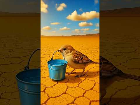 The Sparrow saves all the struggling fish by creating a pond 😱 #Ai #Sparrows