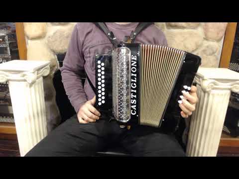 CAST1904CFB - Black Castiglione Delica Popular 1904 Diatonic Button Accordion CF 21 8 $499