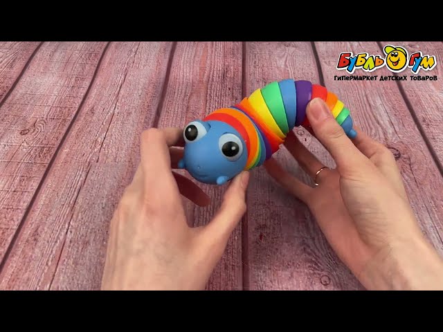 Игрушка-антистресс 1TOY Гусеница в ассортименте - видео
