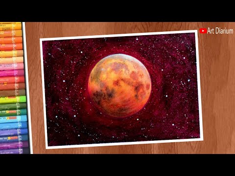 pastel painting of blood moon tutorial by art diarium