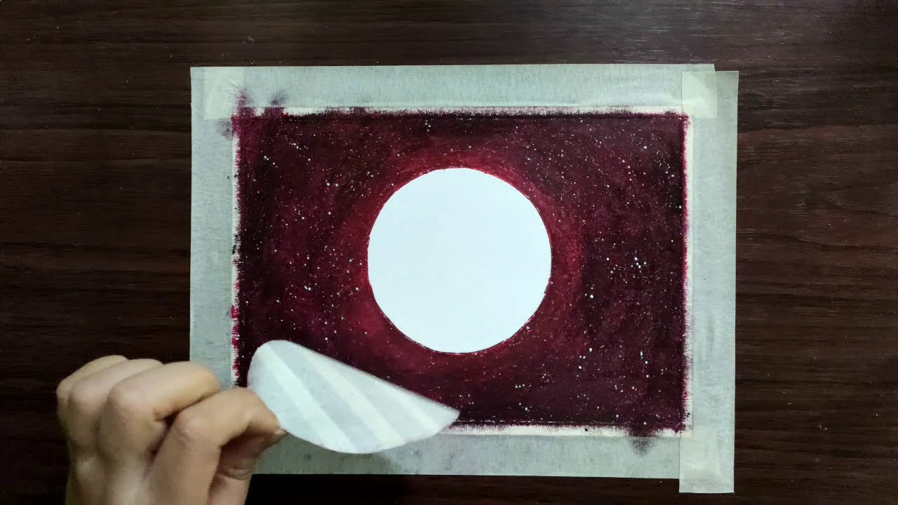 pastel painting of blood moon tutorial by art diarium