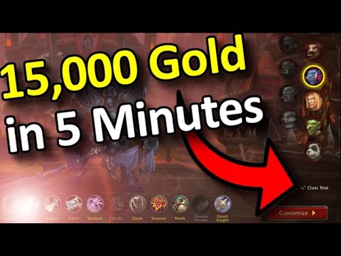 15,000 Gold in 5 Minutes using Class Trials | Wow Solo Gold Farm