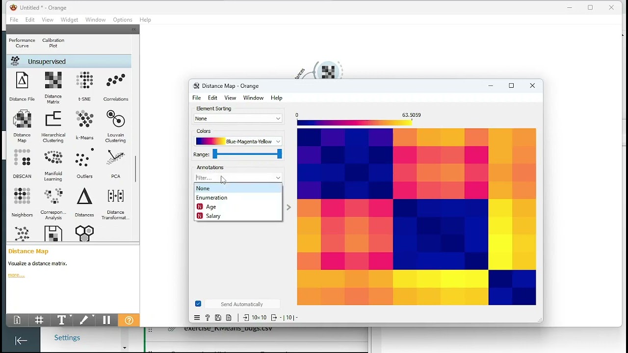 Data Mining Lab 4 Distance and Normalize using Orange