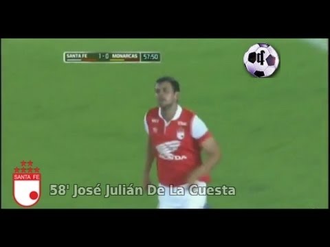 Gol José Julián De La Cuesta - Independiente Santa Fe 1 Vs Morelia 0 - Copa Libertadores 2014