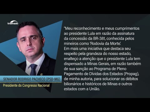 Pacheco celebra concessão da BR-381, a 'Rodovia da Morte' de Minas Gerais