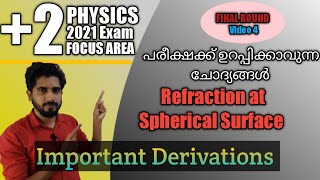 Refraction at Spherical Surface | Important Derivations | Ray Optics | plustwo focus area