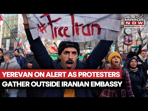 Iranians Rally Outside Iranian Embassy in Yerevan in Solidarity With Iran Protests | Watch