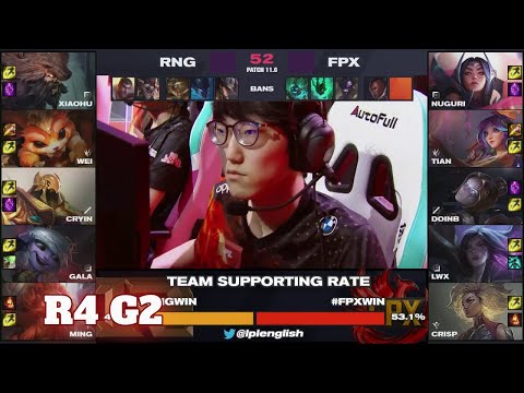 RNG vs FPX - Game 2 | Round 4 LPL Spring 2021 playoffs | Royal Never Give Up vs FunPlus Phoenix G2