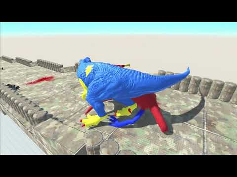 RED SUPERMAN VS BLUE SHAZAM  T REX DEATH