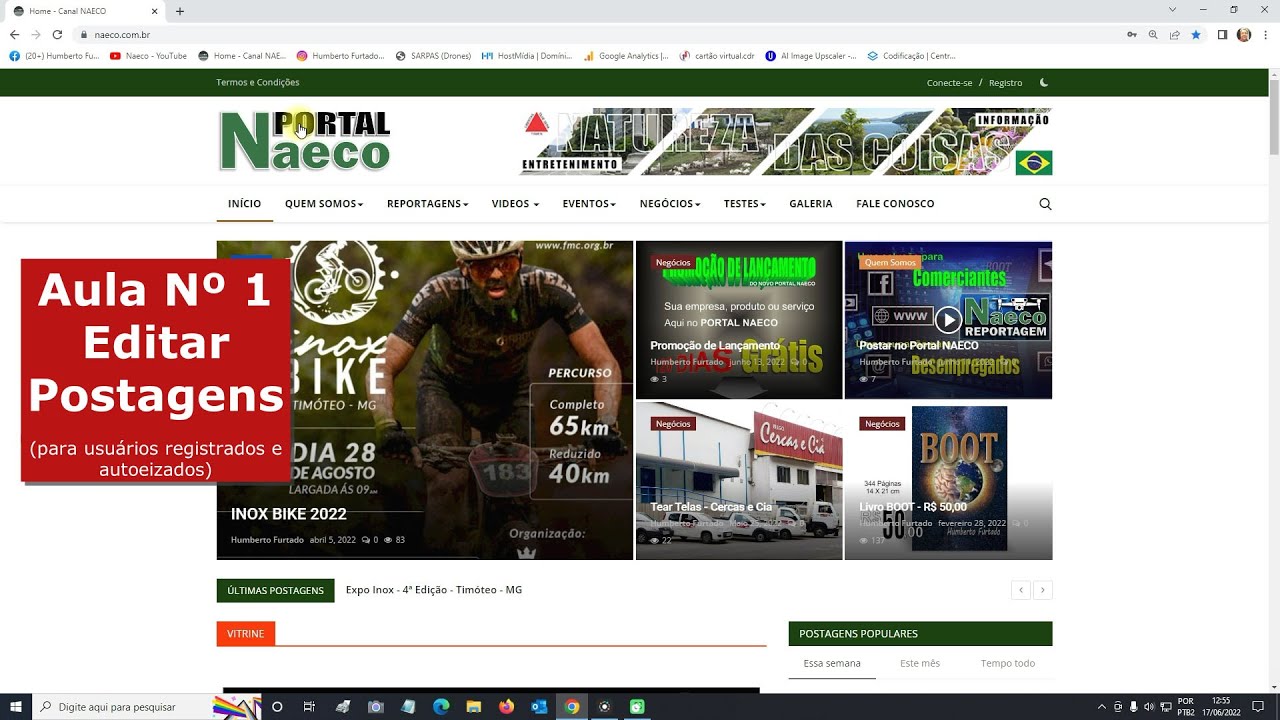 Aula 1 - Postagens no Portal Naeco