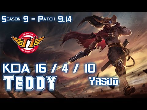 SKT T1 Teddy YASUO vs EZREAL ADC - Patch 9.14 KR Ranked