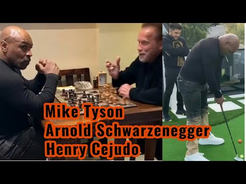 Mike Tyson & Henry Cejudo Bro Out With Schwarzenegger At Arnold's L.A. Mansion