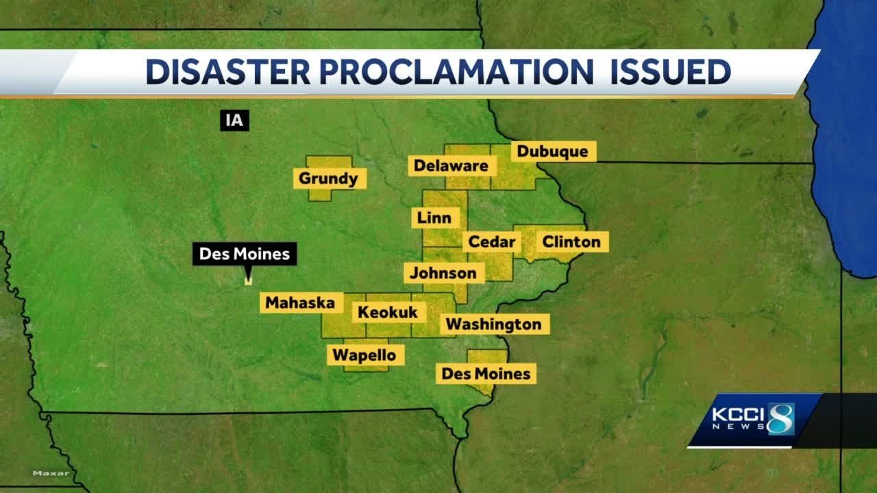 Gov. Reynolds issues disaster proclamation for 12 Iowa counties