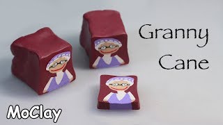 Little Red Riding Hood's Granny Cane -Polymer clay tutorial
