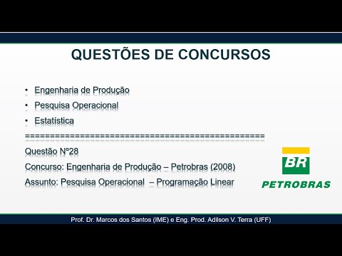 Questão 28: PETROBRAS (2008) - Eng. de Produção - Pesquisa Operacional - Programação Linear