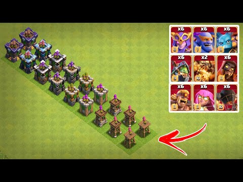 Super troops vs different levels of archer towers : clash of clans