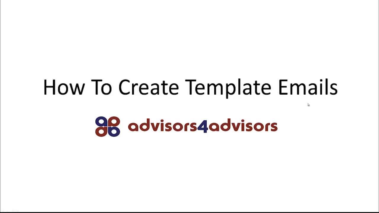 Financial Advisor Productivity Tip: Save Time By Creating Template Emails