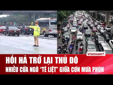 Người dân khắp nơi quay trở lại Hà Nội sau dịp nghỉ Tết, xuất hiện nhiều tuyến đường ùn tắc kéo dài