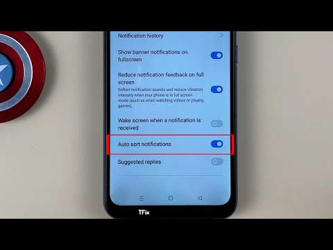 Automatically arrange notifications in the notification drawer on Realme C15 Android 11